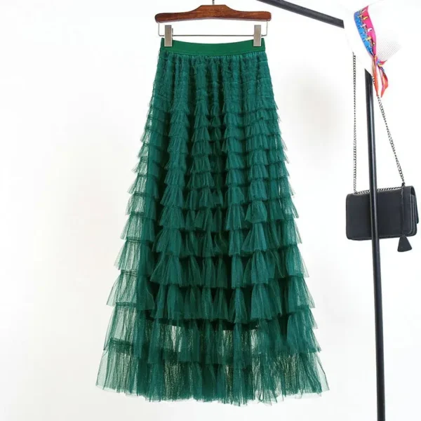 Jupe longue volant tulle élégante : Amélie – Image 4