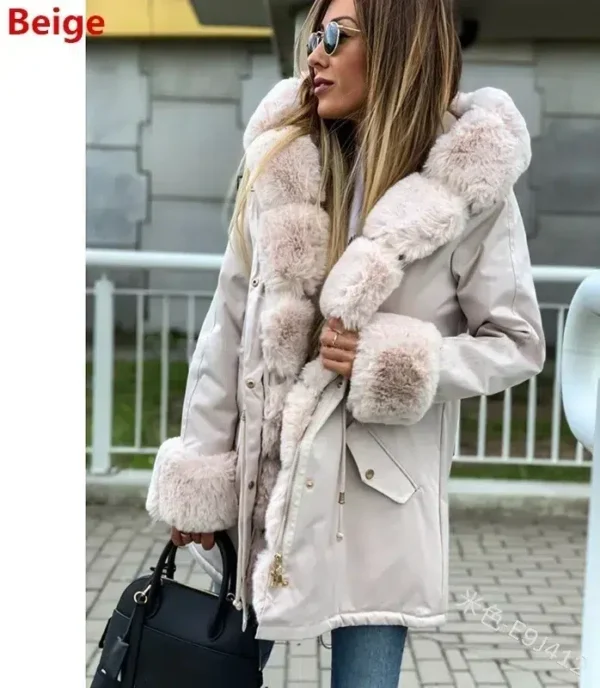 Parka moumoute femme avec capuche en fausse fourrure : Aurora – Image 5