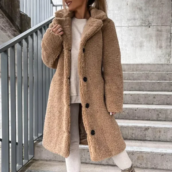 Veste longue moumoute chaude et élégante : Harmonie – Image 5