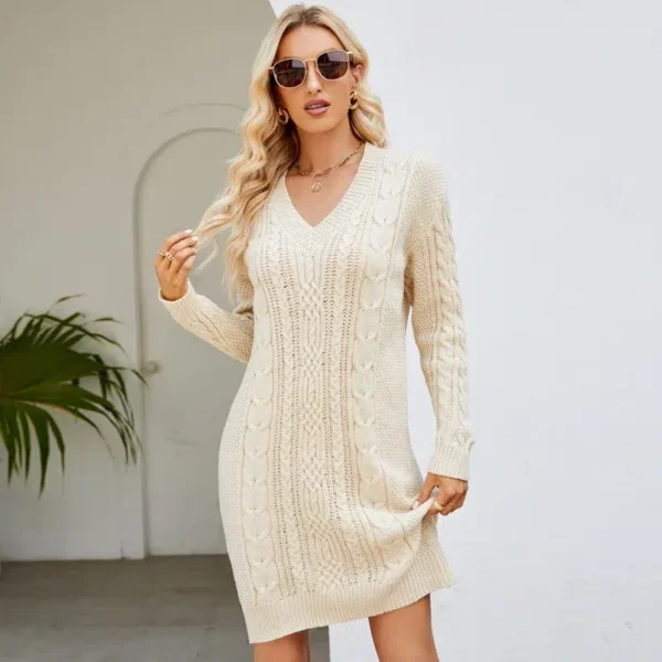 Robe pull jacquard élégante : Mélina – Image 7