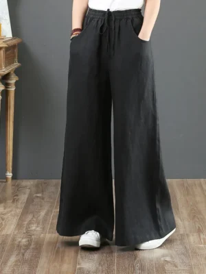 Pantalon palazzo en lin chic et décontracté : Livia