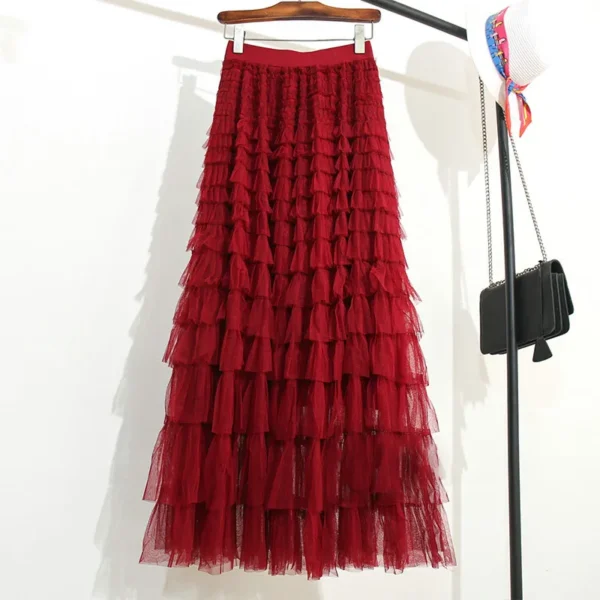 Jupe longue volant tulle élégante : Amélie – Image 5