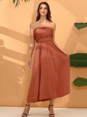 Robe longue multiposition bleue en jersey : Élise