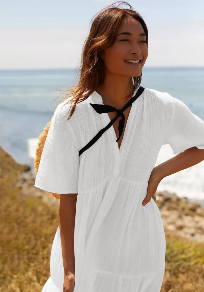 Robe D'été Longue En Coton - Dos Nu, Col V, Jupe évasée - Taille S à L, Blanc Ou Coloré - Style Bohème