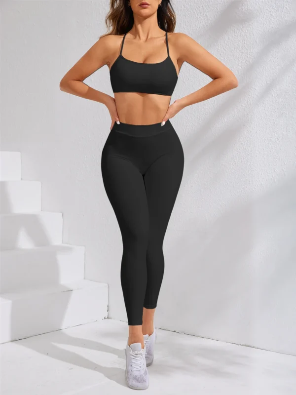 Leggings de sport à dos décolleté en V taille basse – Confort optimal et design élégant – Image 11