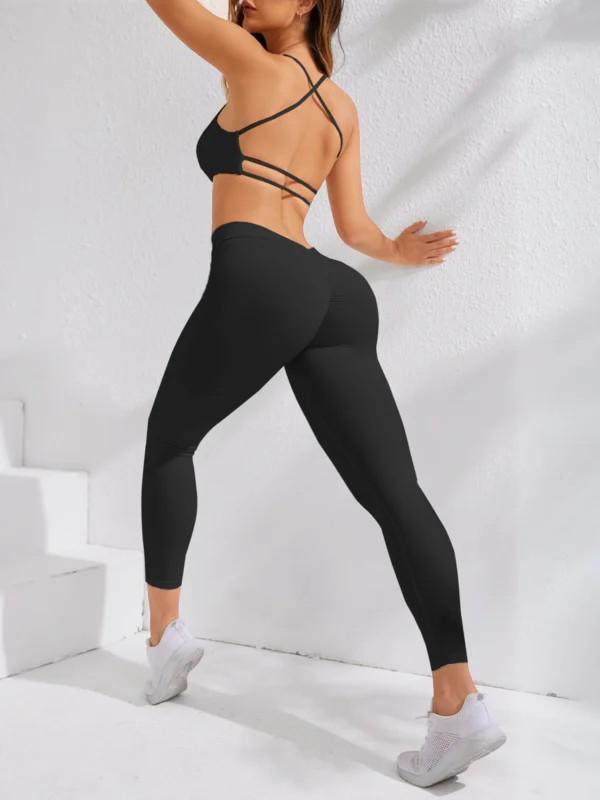 Leggings de sport à dos décolleté en V taille basse – Confort optimal et design élégant – Image 12